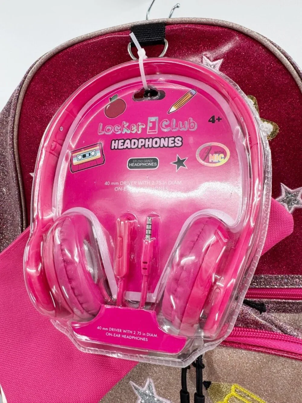 NEW Locker Club Kids' 16L Kids Backpack with Lunch Box Headphone - Pink